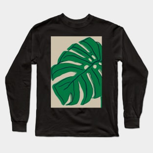 Monstera Plant Abstract Long Sleeve T-Shirt